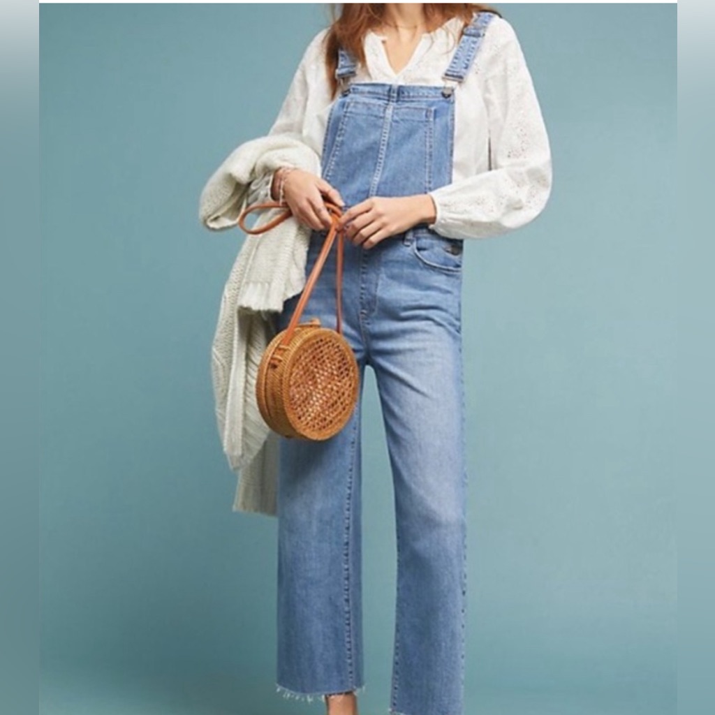 Paige Nellie Overall With Raw Hem (Clarkson Wash)